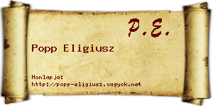 Popp Eligiusz névjegykártya